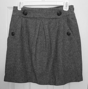 Black Wool Twill Short Skirt